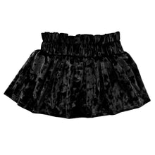Load image into Gallery viewer, Girl's Velvet Paper Bag Skirt - Black