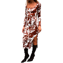 Load image into Gallery viewer, Fitted Midi Skirt - Cow