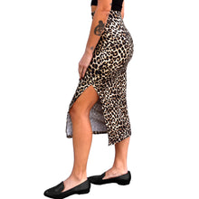 Load image into Gallery viewer, Fitted Midi Skirt - Leopard