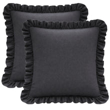 Load image into Gallery viewer, Ruffle Pillow Cover Set - Heather Grey