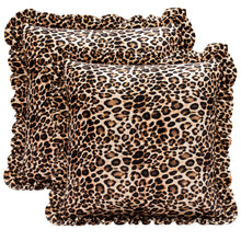Load image into Gallery viewer, Ruffle Pillow Cover Set - Leopard