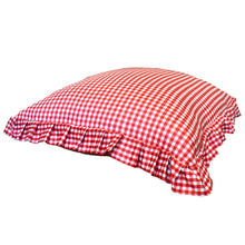 Load image into Gallery viewer, Ruffle Pillow Cover Set - Red Gingham