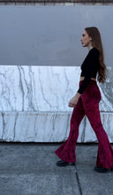 Load and play video in Gallery viewer, Velvet Bell Bottoms - Red
