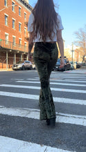 Load and play video in Gallery viewer, Velvet Bell Bottoms - Olive Green
