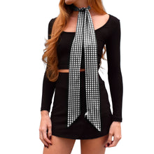 Load image into Gallery viewer, Skinny Scarf - Black Gingham