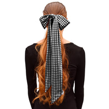 Load image into Gallery viewer, Skinny Scarf - Black Gingham