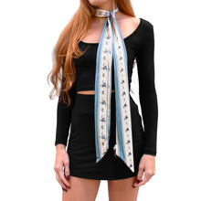 Load image into Gallery viewer, Skinny Scarf - Blue Coquette