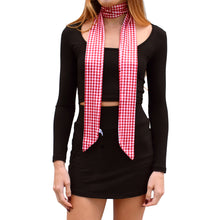 Load image into Gallery viewer, Skinny Scarf/Headband - Red Gingham