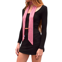 Load image into Gallery viewer, Skinny Scarf/Headband - Red Gingham