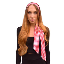Load image into Gallery viewer, Skinny Scarf/Headband - Red Gingham