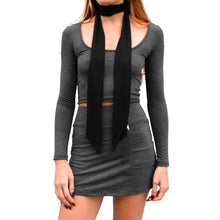 Load image into Gallery viewer, Skinny Scarf - Solid Black