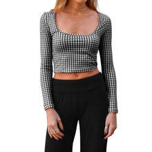 Load image into Gallery viewer, Square-Neck Top - Black Gingham