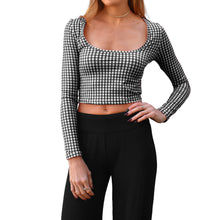 Load image into Gallery viewer, Square-Neck Top - Black Gingham