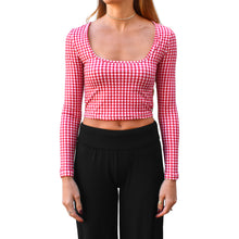 Load image into Gallery viewer, Square-Neck Top - Red Gingham