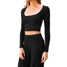 Load image into Gallery viewer, Square-Neck Top - Solid Black