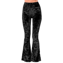 Load image into Gallery viewer, Velvet Bell Bottoms - Black