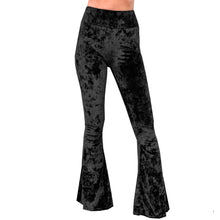 Load image into Gallery viewer, Velvet Bell Bottoms - Black