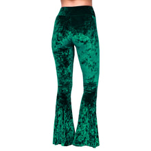 Load image into Gallery viewer, Velvet Bell Bottoms - Emerald Green