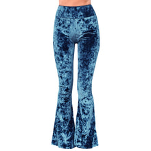 Load image into Gallery viewer, Velvet Bell Bottoms - Indigo
