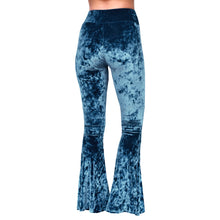 Load image into Gallery viewer, Velvet Bell Bottoms - Indigo