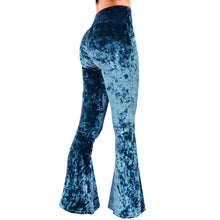 Load image into Gallery viewer, Velvet Bell Bottoms - Indigo