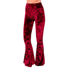 Load image into Gallery viewer, Velvet Bell Bottoms - Red
