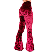 Load image into Gallery viewer, Velvet Bell Bottoms - Red