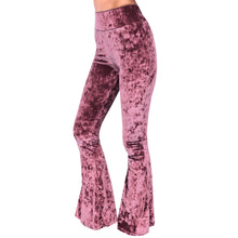 Load image into Gallery viewer, Velvet Bell Bottoms - Dusty Rose