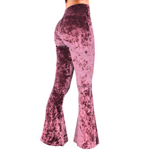 Load image into Gallery viewer, Velvet Bell Bottoms - Dusty Rose