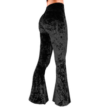 Load image into Gallery viewer, Velvet Bell Bottoms - Black