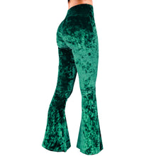 Load image into Gallery viewer, Velvet Bell Bottoms - Emerald Green