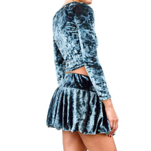 Load image into Gallery viewer, Velvet Square-Neck Top - Indigo
