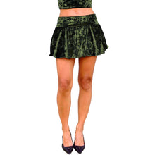 Load image into Gallery viewer, Velvet Bubble Skirt - Olive Green
