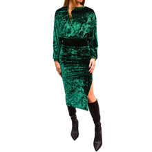 Load image into Gallery viewer, Velvet Crewneck Top - Emerald Green