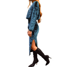Load image into Gallery viewer, Velvet Crewneck Top - Indigo