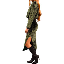Load image into Gallery viewer, Velvet Crewneck Top - Olive Green
