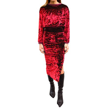 Load image into Gallery viewer, Velvet Crewneck Top - Red