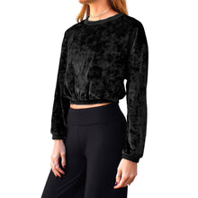 Load image into Gallery viewer, Velvet Crewneck Top - Black