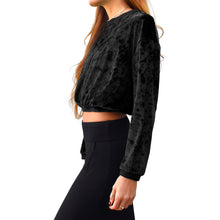 Load image into Gallery viewer, Velvet Crewneck Top - Black