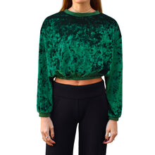 Load image into Gallery viewer, Velvet Crewneck Top - Emerald Green