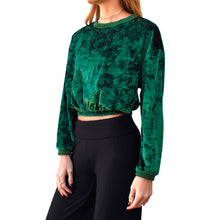 Load image into Gallery viewer, Velvet Crewneck Top - Emerald Green