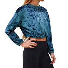 Load image into Gallery viewer, Velvet Crewneck Top - Indigo