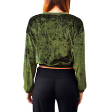 Load image into Gallery viewer, Velvet Crewneck Top - Olive Green