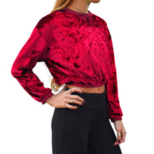 Load image into Gallery viewer, Velvet Crewneck Top - Red