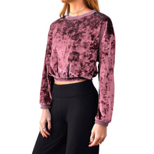 Load image into Gallery viewer, Velvet Crewneck Top - Dusty Rose