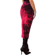 Load image into Gallery viewer, Velvet Fitted Midi Skirt - Red