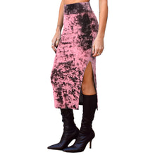 Load image into Gallery viewer, Velvet Fitted Midi Skirt - Dusty Rose