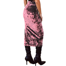 Load image into Gallery viewer, Velvet Fitted Midi Skirt - Dusty Rose