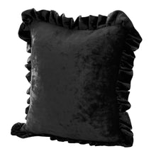 Load image into Gallery viewer, Velvet Ruffle Pillow Cover Set - Black