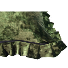 Load image into Gallery viewer, Velvet Ruffle Pillow Cover Set - Olive Green